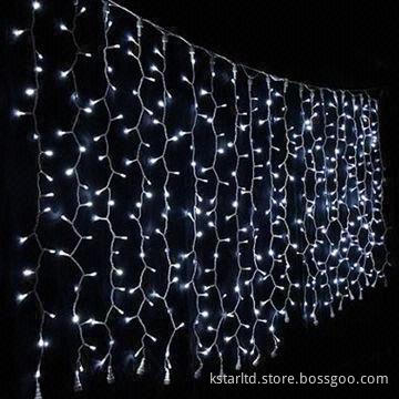 2 x 2m Curtain Light for Outdoor Use, with 400 Pieces White LED, Connectable, CE-/RoHS-approved